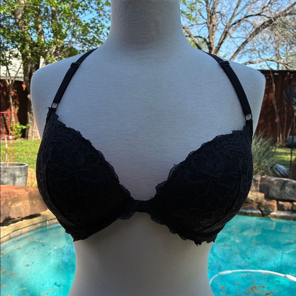 PINK Victoria's Secret Black Lace Push-Up Bra 36DD - Picture 6 of 9
